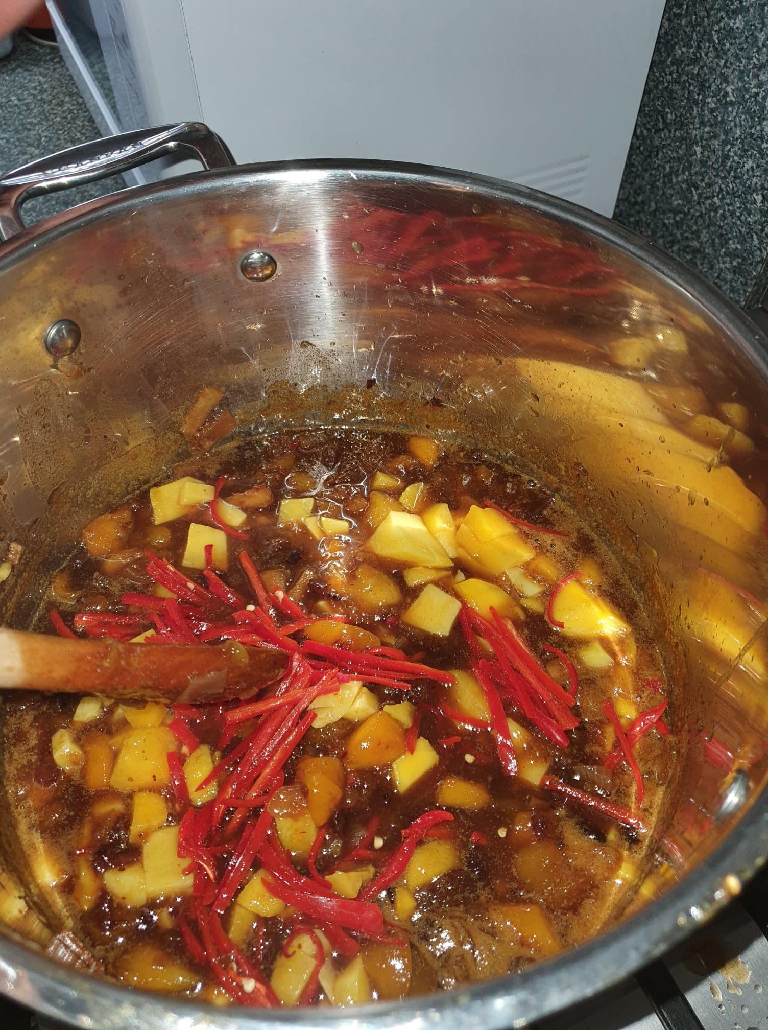 1 hour into cooking Spicy-Mango-Chutney